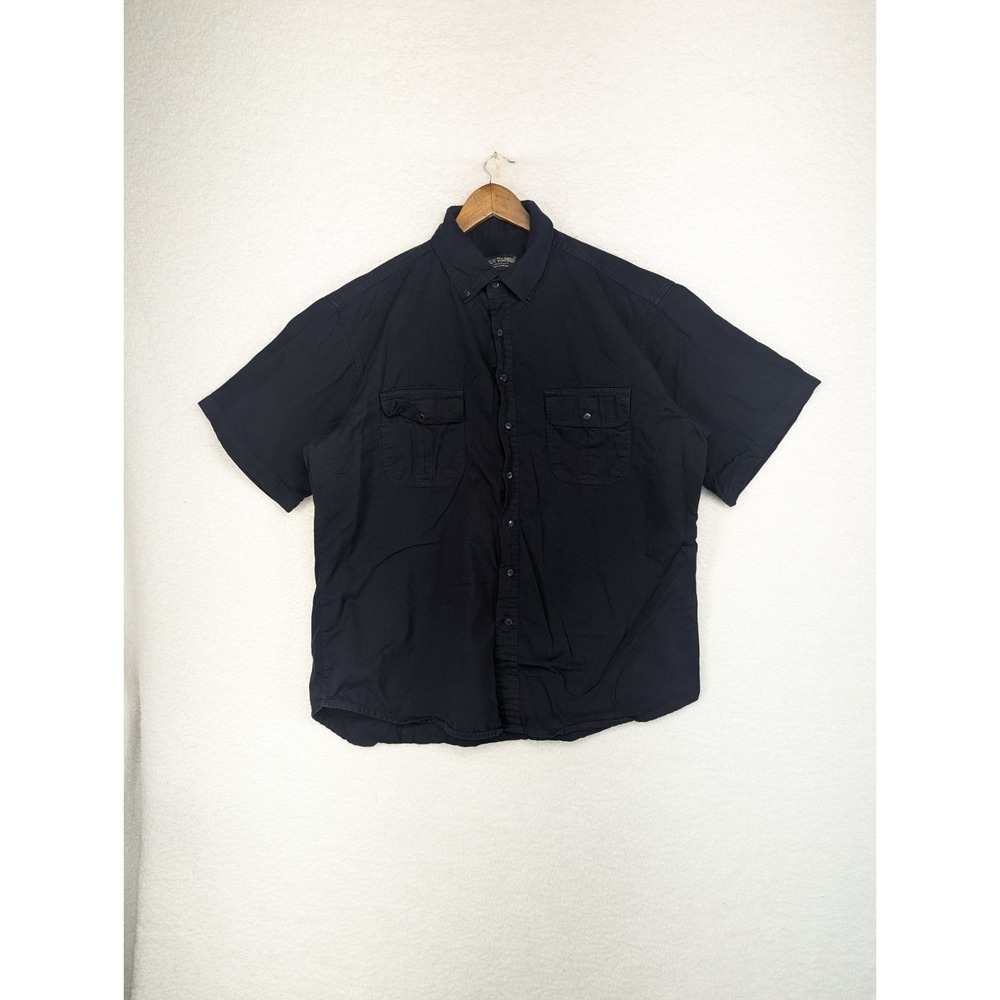 Most Wanted Men's Black Shirt Double Front Pocket Button Up 2XL‎